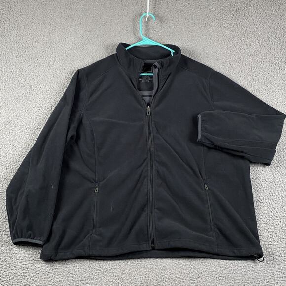 L.L. Bean Full Zip Fleece Sweater Jacket Men's 2XL Black Polyester - Picture 1 of 6